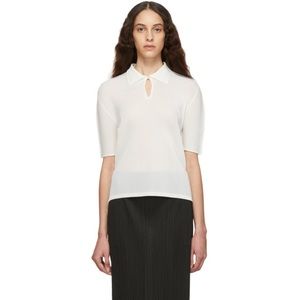 Pleats Please Issey Miyake 2019 White Polo - Size 3